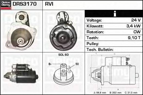 Стартер DELCO REMY DRS3170