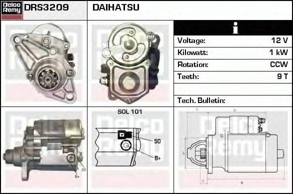 Стартер DELCO REMY DRS3209