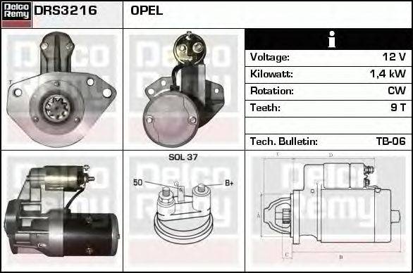 Стартер DELCO REMY DRS3216