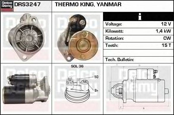 Стартер DELCO REMY DRS3247