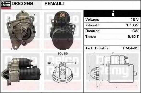 Стартер DELCO REMY DRS3269