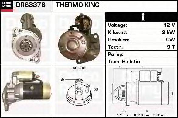 Стартер DELCO REMY DRS3376