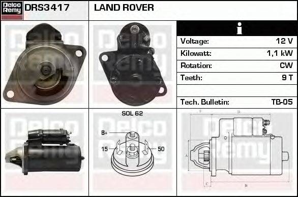 Стартер DELCO REMY DRS3417