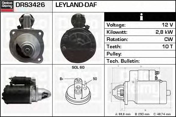 Стартер DELCO REMY DRS3426