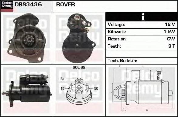 Стартер DELCO REMY DRS3436