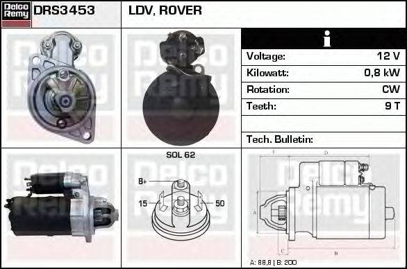 Стартер DELCO REMY DRS3453