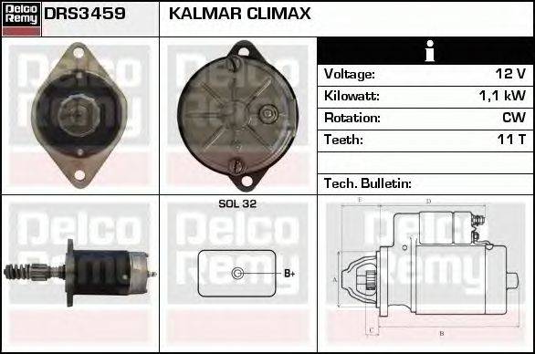 Стартер DELCO REMY DRS3459