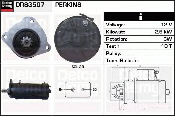 Стартер DELCO REMY DRS3507