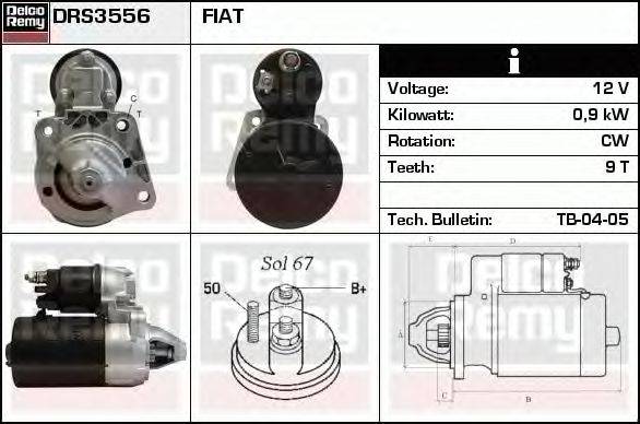 Стартер DELCO REMY DRS3556