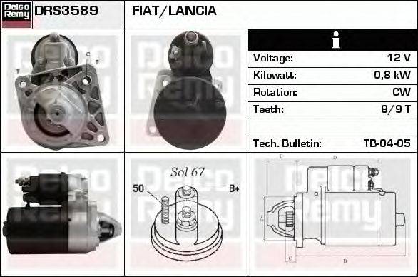 Стартер DELCO REMY DRS3589