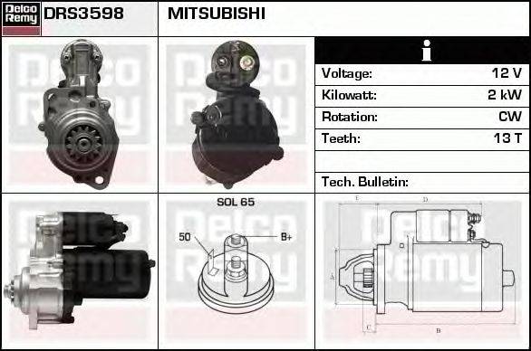 Стартер DELCO REMY DRS3598