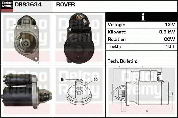 Стартер DELCO REMY DRS3634