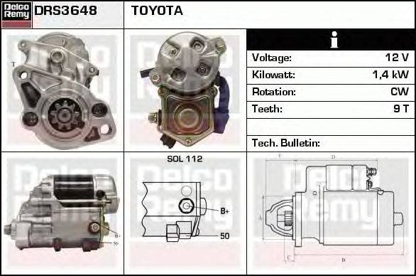 Стартер DELCO REMY DRS3648