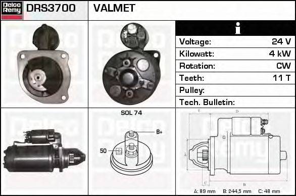 Стартер DELCO REMY DRS3700