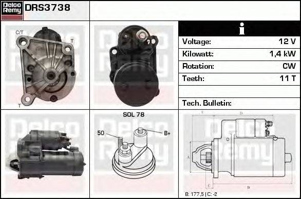 Стартер DELCO REMY DRS3738