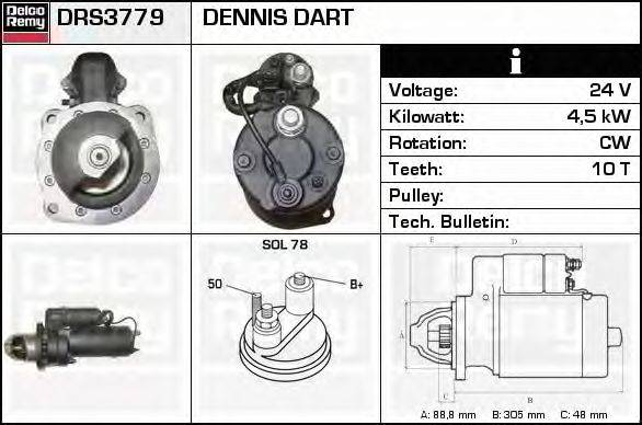 Стартер DELCO REMY DRS3779