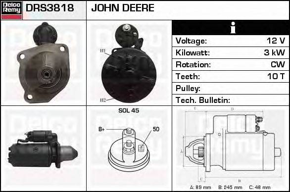Стартер DELCO REMY DRS3818