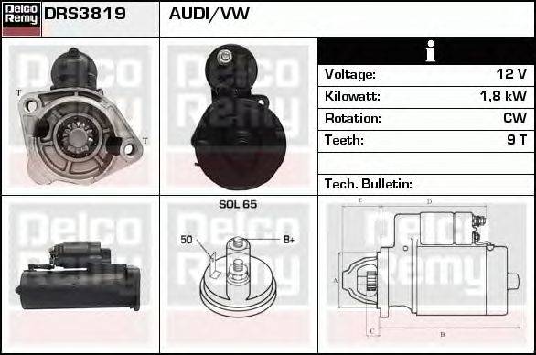 Стартер DELCO REMY DRS3819