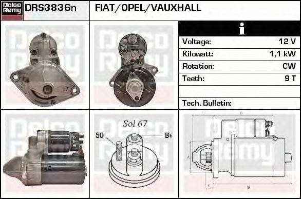 Стартер DELCO REMY DRS3836N