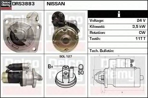 Стартер DELCO REMY DRS3883