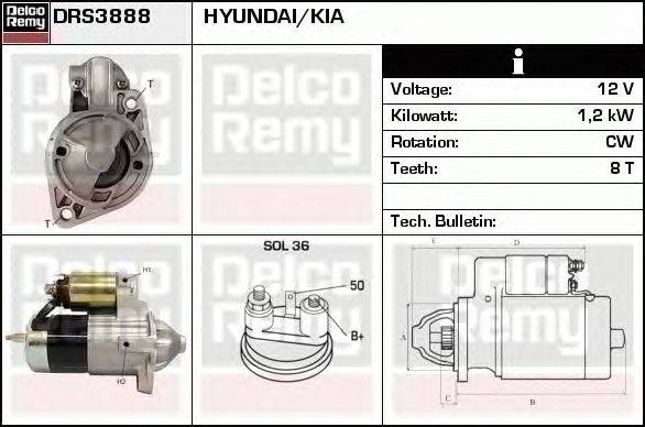 Стартер DELCO REMY DRS3888