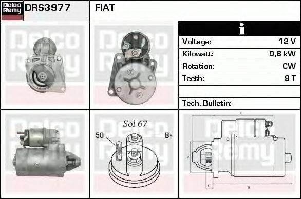 Стартер DELCO REMY DRS3977