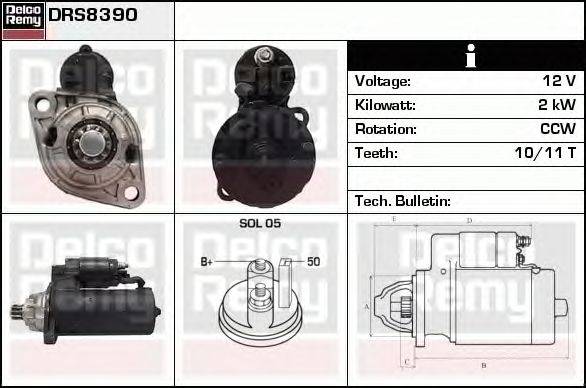 Стартер DELCO REMY DRS8390