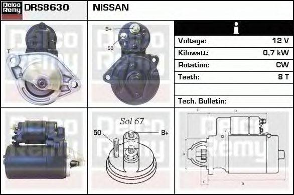 Стартер DELCO REMY DRS8630
