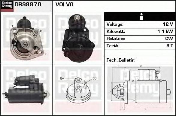 Стартер DELCO REMY DRS8870