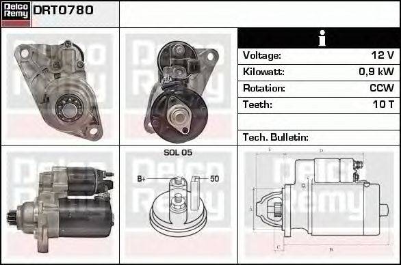 Стартер DELCO REMY DRT0780