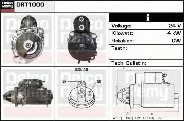 Стартер DELCO REMY DRT1000