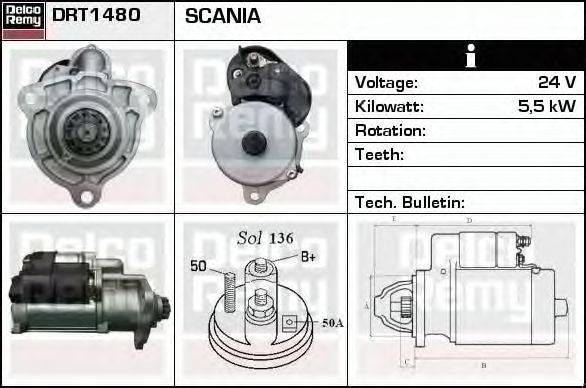 Стартер DELCO REMY DRT1480