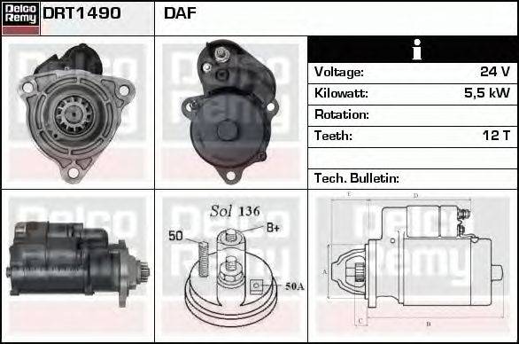 Стартер DELCO REMY DRT1490