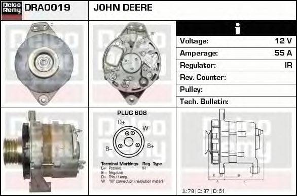 Генератор DELCO REMY DRA0019