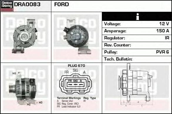 Генератор DELCO REMY DRA0083