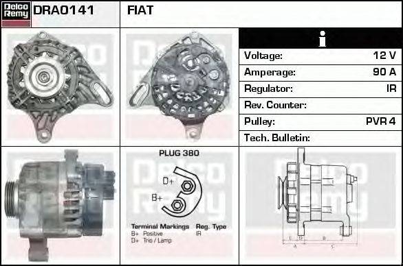 Генератор DELCO REMY DRA0141