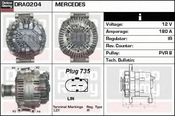 Генератор DELCO REMY DRA0204