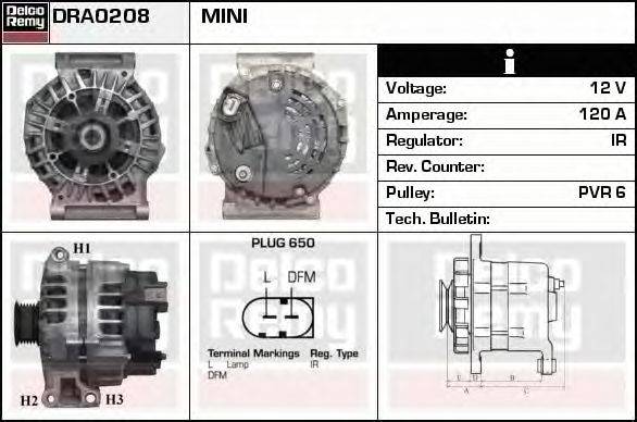 Генератор DELCO REMY DRA0208