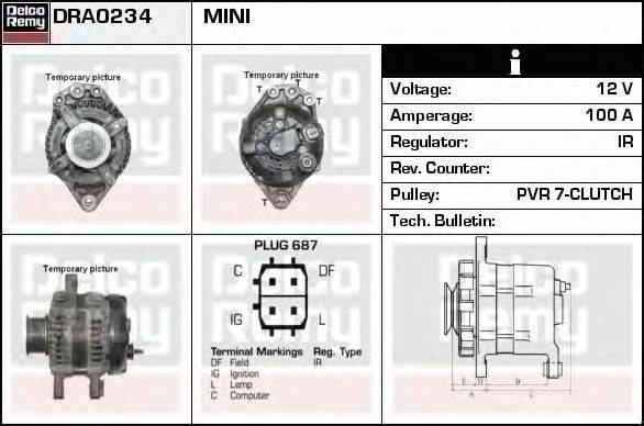 Генератор DELCO REMY DRA0234