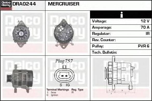 Генератор DELCO REMY DRA0244