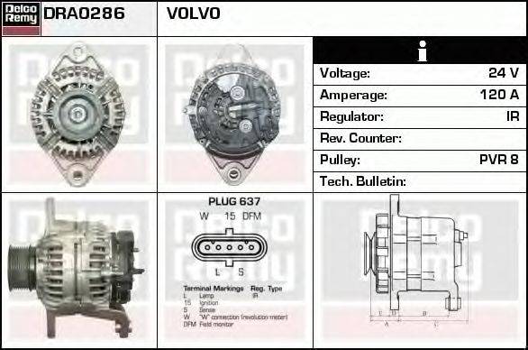 Генератор DELCO REMY DRA0286