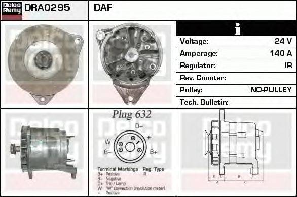 Генератор DELCO REMY DRA0295