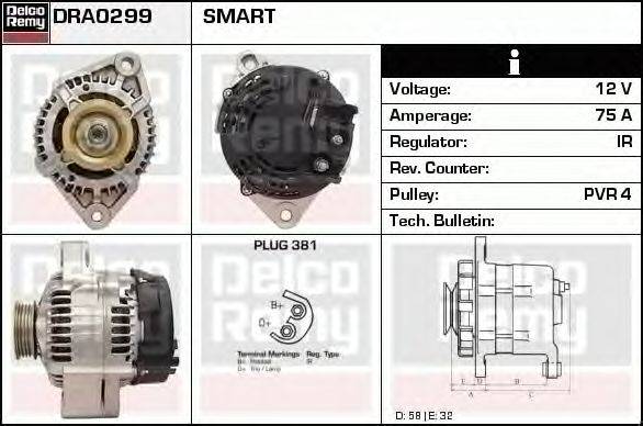 Генератор DELCO REMY DRA0299