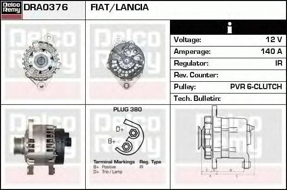 Генератор DELCO REMY DRA0376