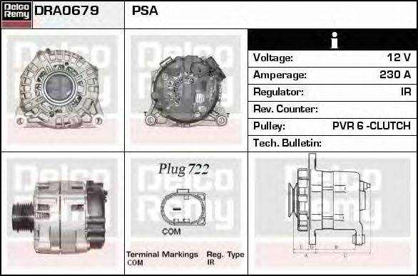 Генератор DELCO REMY DRA0679