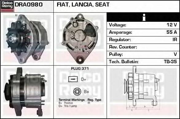 Генератор DELCO REMY DRA0980