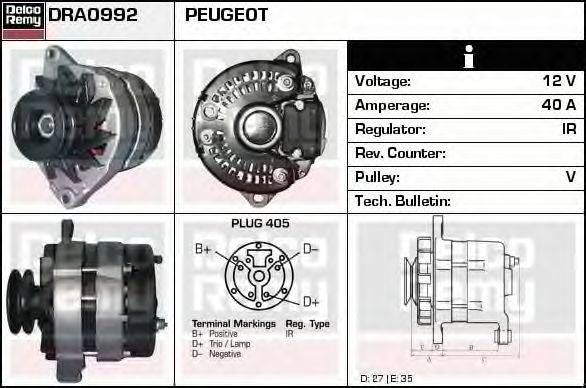 Генератор DELCO REMY DRA0992