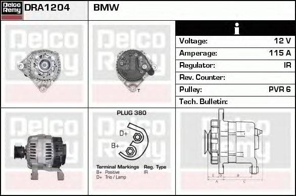 Генератор DELCO REMY DRA1204