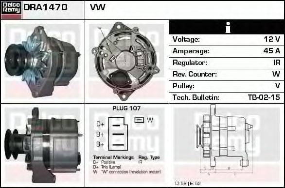 Генератор DELCO REMY DRA1470