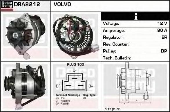 Генератор DELCO REMY DRA2212